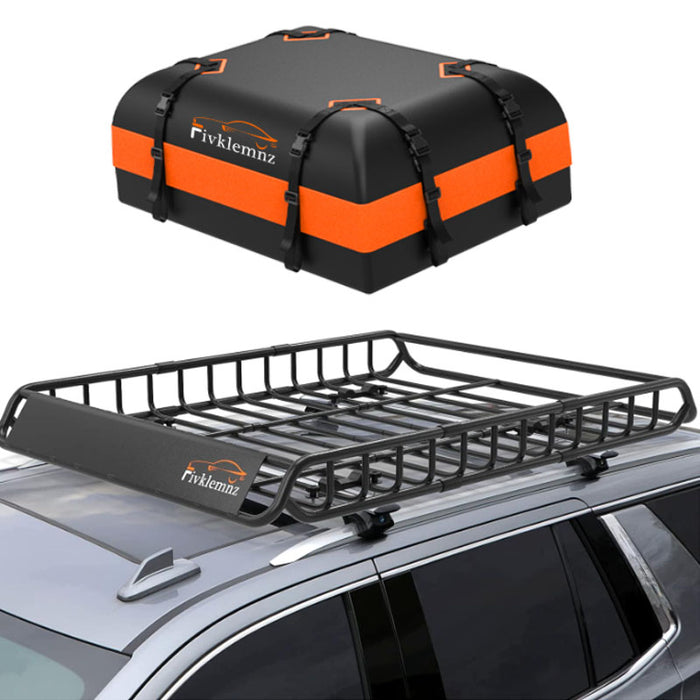 Fivklemnz Roof Rack Basket + Rooftop Cargo Carrier 15 Cubic