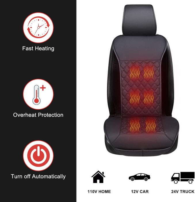 FIVKLEMNZ Universal Heated Seat Cushion 12V/24V