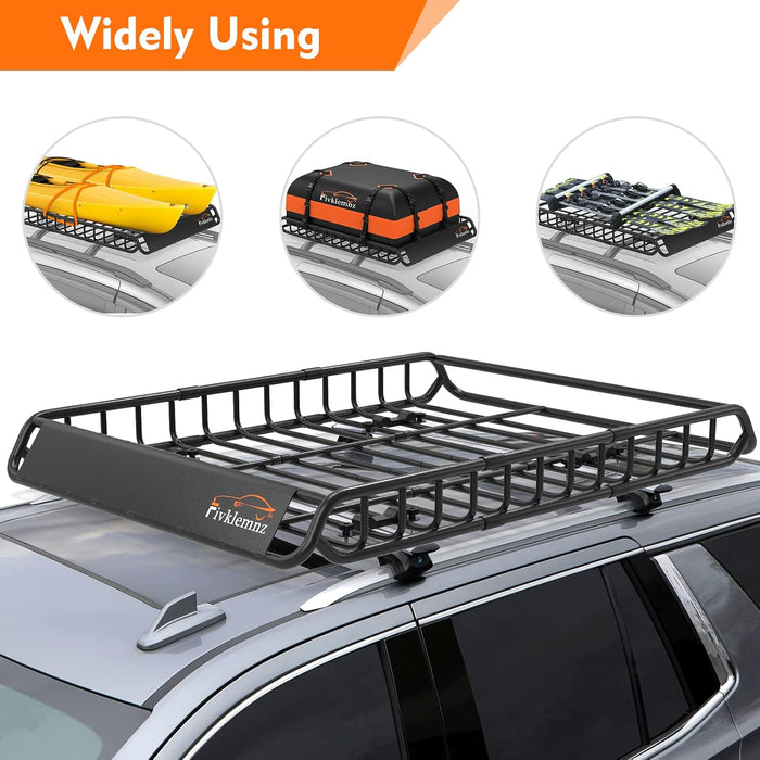 Fivklemnz Roof Rack Basket + Rooftop Cargo Carrier 15 Cubic